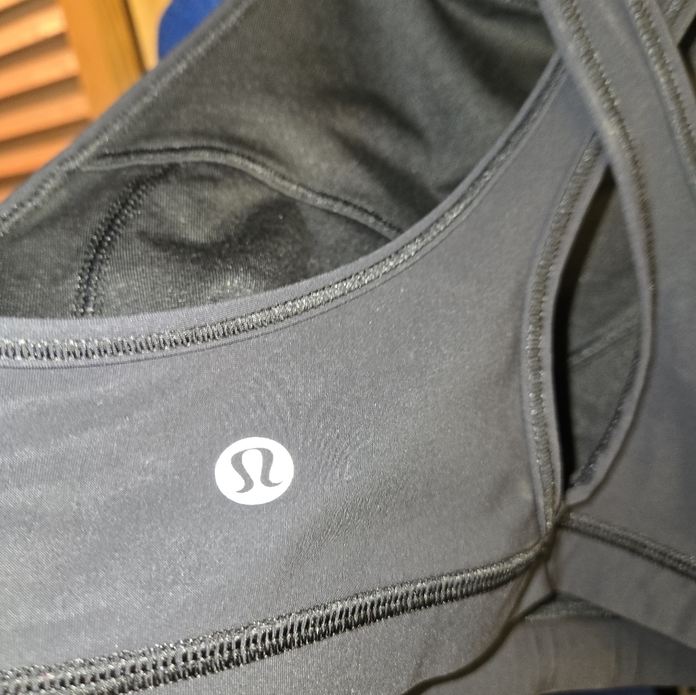 Lululemon Color Me Quick Black and Pink Patterned Sports Bra - Picture 3 of 6